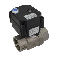 1 1⁄4” BSP Brass Nickle Plated Electric Actuated Ball Valve 9-24V ADC 2 Wires, MO & Visual Indicator