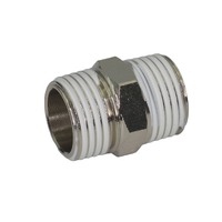 Hex Nipple Brass Nickel Plated Pipe Fitting Male to Male