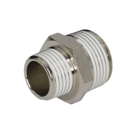 Reducing Hex Nipple Brass Nickel Plated Pipe Fitting Male to Male