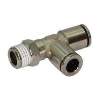 Run Tee Brass Nickel Plated Push-in Fitting Male to Tube