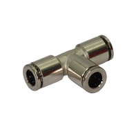 Union Tee Brass Nickel Plated Push-in Fitting Tube to Tube