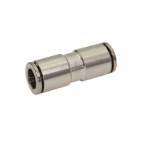 Union Straight Brass Nickel Plated Push-in Fitting Tube to Tube